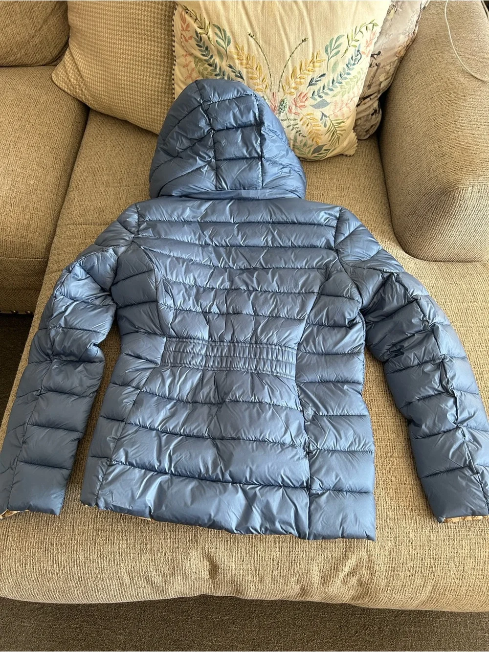 NWOT Michael Kors Blue Hooded Quilted Puffer Jacket
